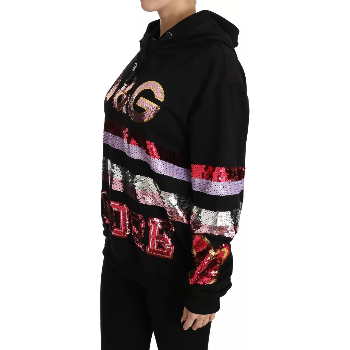 DG Sequined Hooded Pullover Sweater