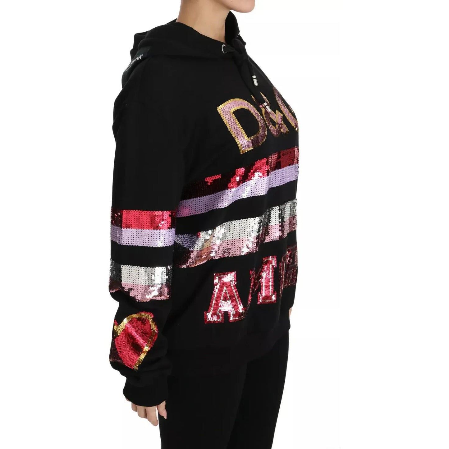 DG Sequined Hooded Pullover Sweater