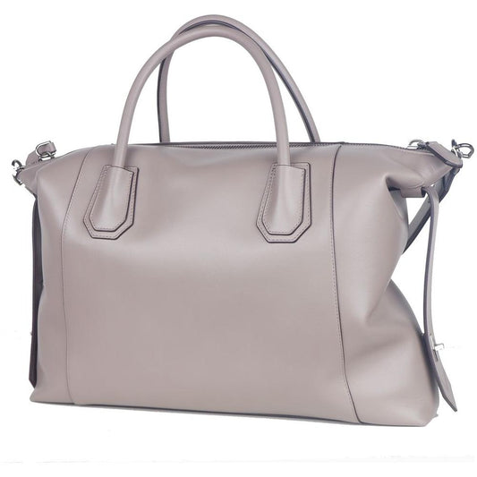 Gray Leather Crossbody Bag