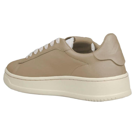 Beige Leather Di Capra Sneaker