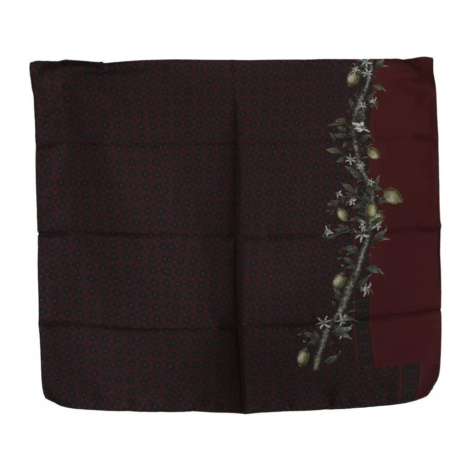 Bordeaux 100% Silk Floral Wrap Women Scarf