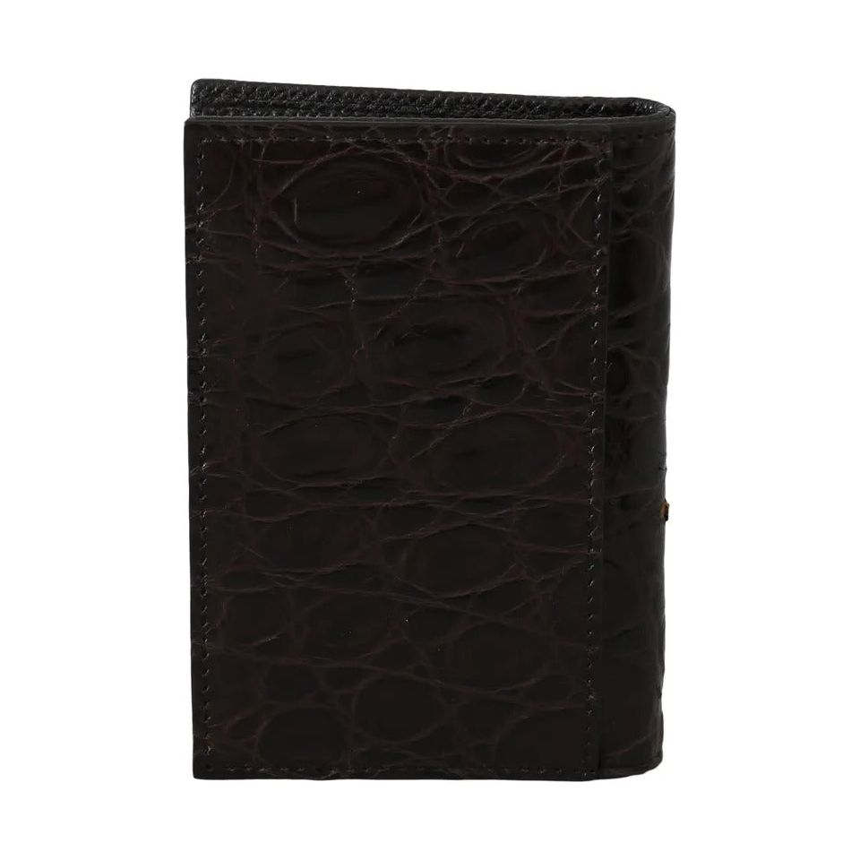 Brown 100% Caiman Mens Cardholder Case Cover Wallet