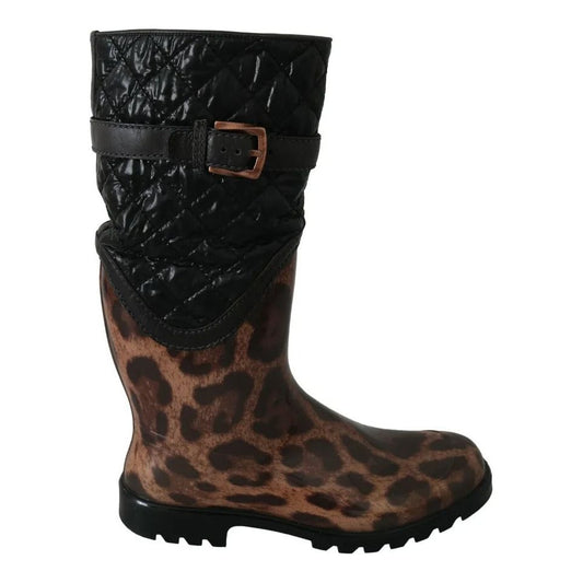 Black Brown Leopard Booties Boots Shoes