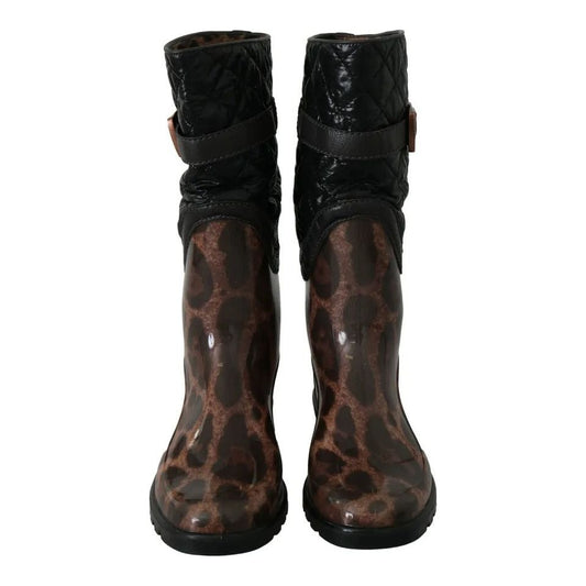 Black Brown Leopard Booties Boots Shoes