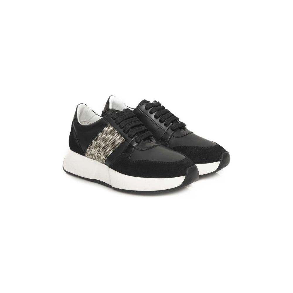 Cerruti 1881 Black COW Leather Sneaker Cerruti 1881