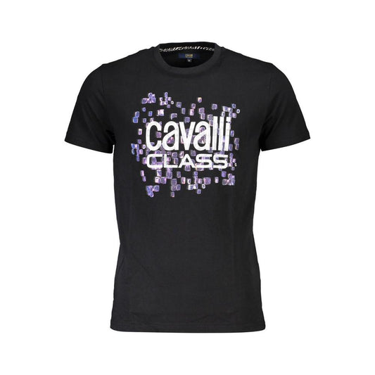 Cavalli Class Black Cotton T-Shirt Cavalli Class