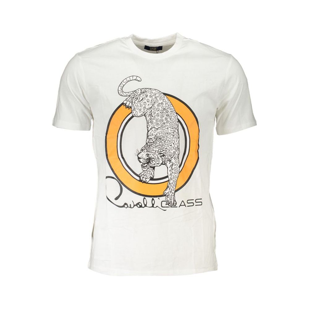 Cavalli Class White Cotton T-Shirt Cavalli Class