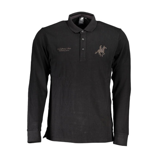 Black Cotton Polo Shirt