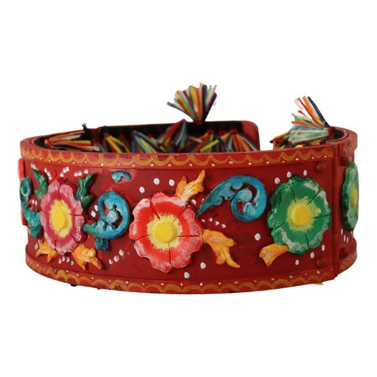 Multicolor Floral Wide Waist Carretto Belt