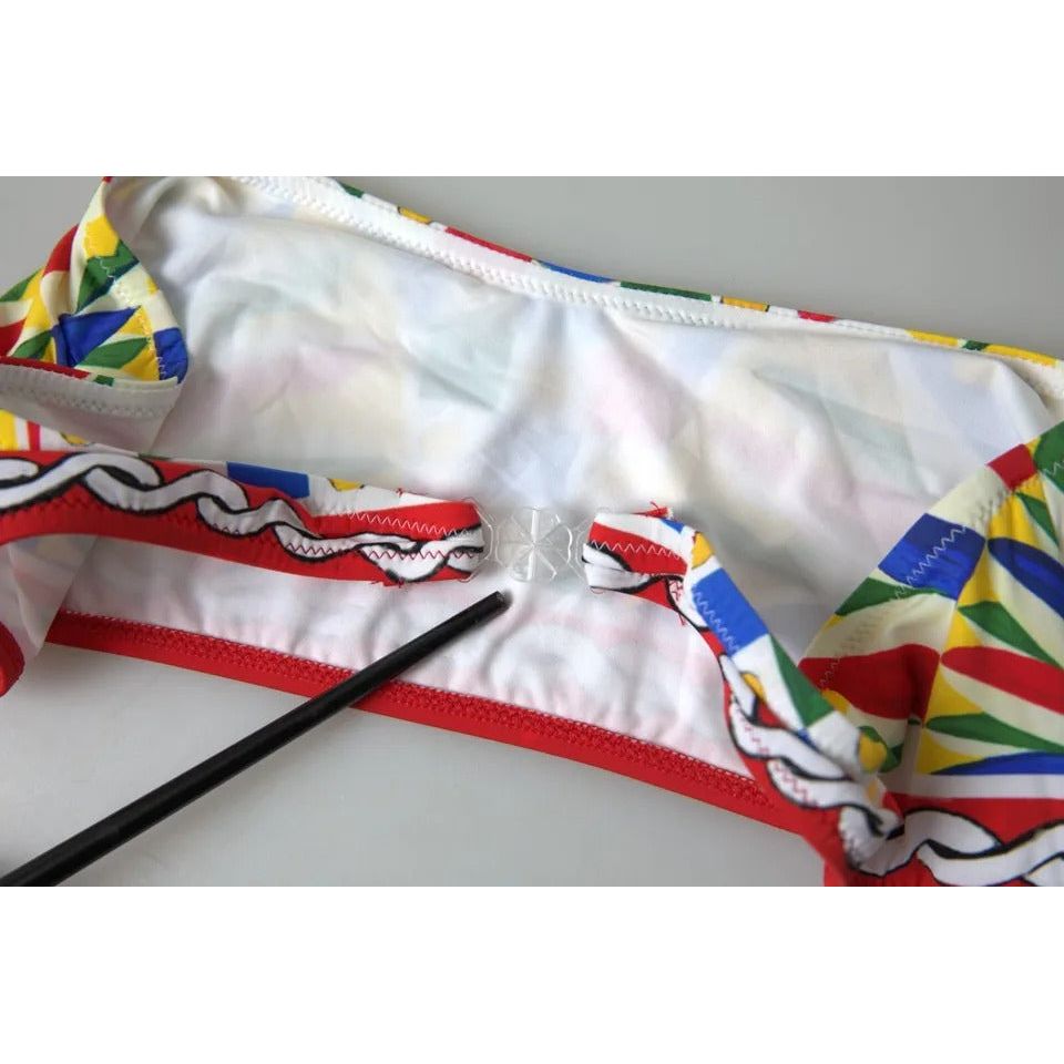 Multicolor Carretto Bandeau Swimwear Top Bikini