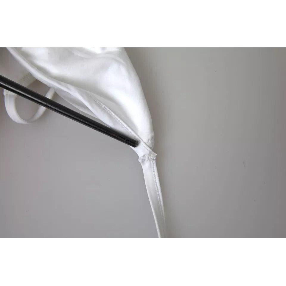 بيكيني دولتشي آند غابانا من النايلون المرن باللون الأبيض