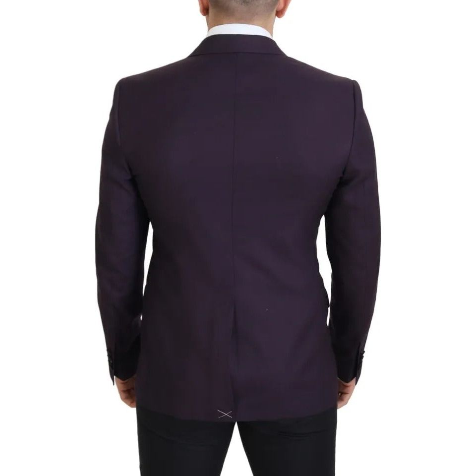 Purple Logo Single Breasted Wool Blazer