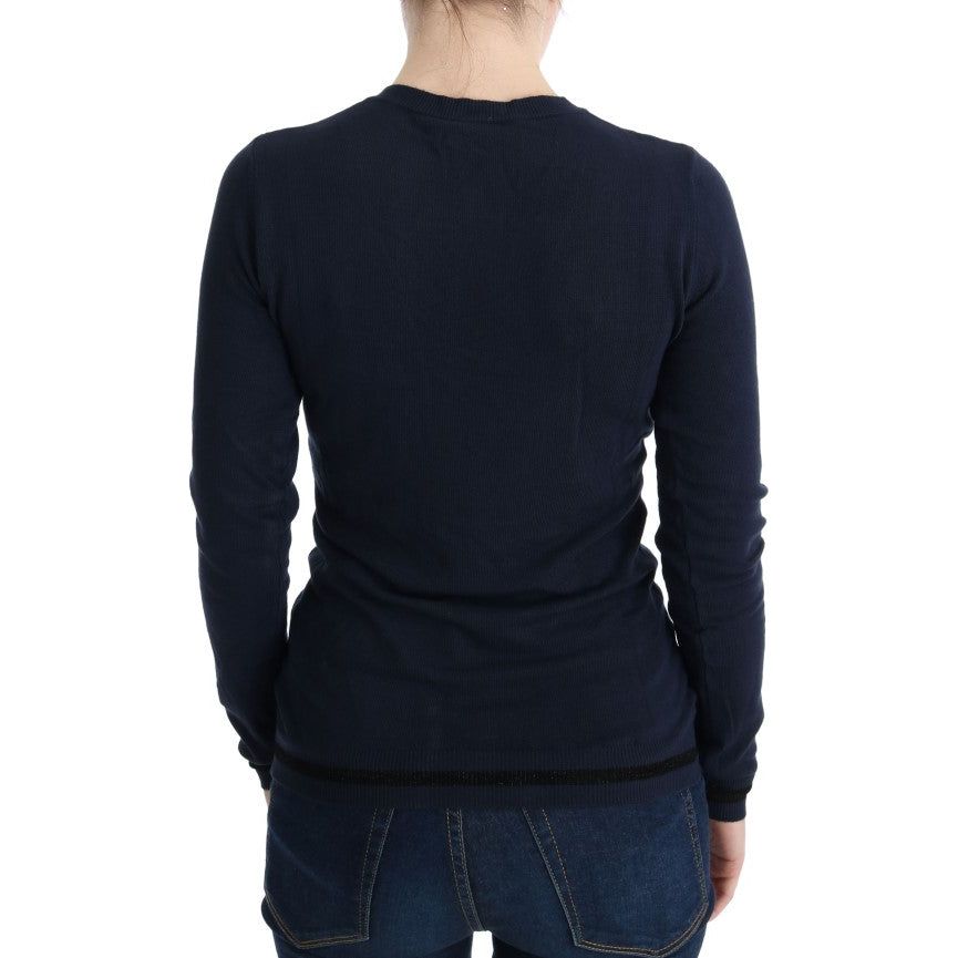 Elegant Blue V-Neck Sweater