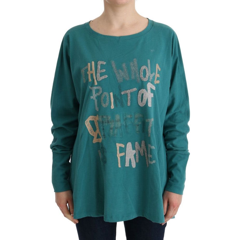 Elegant Crewneck Cotton Sweater in Green