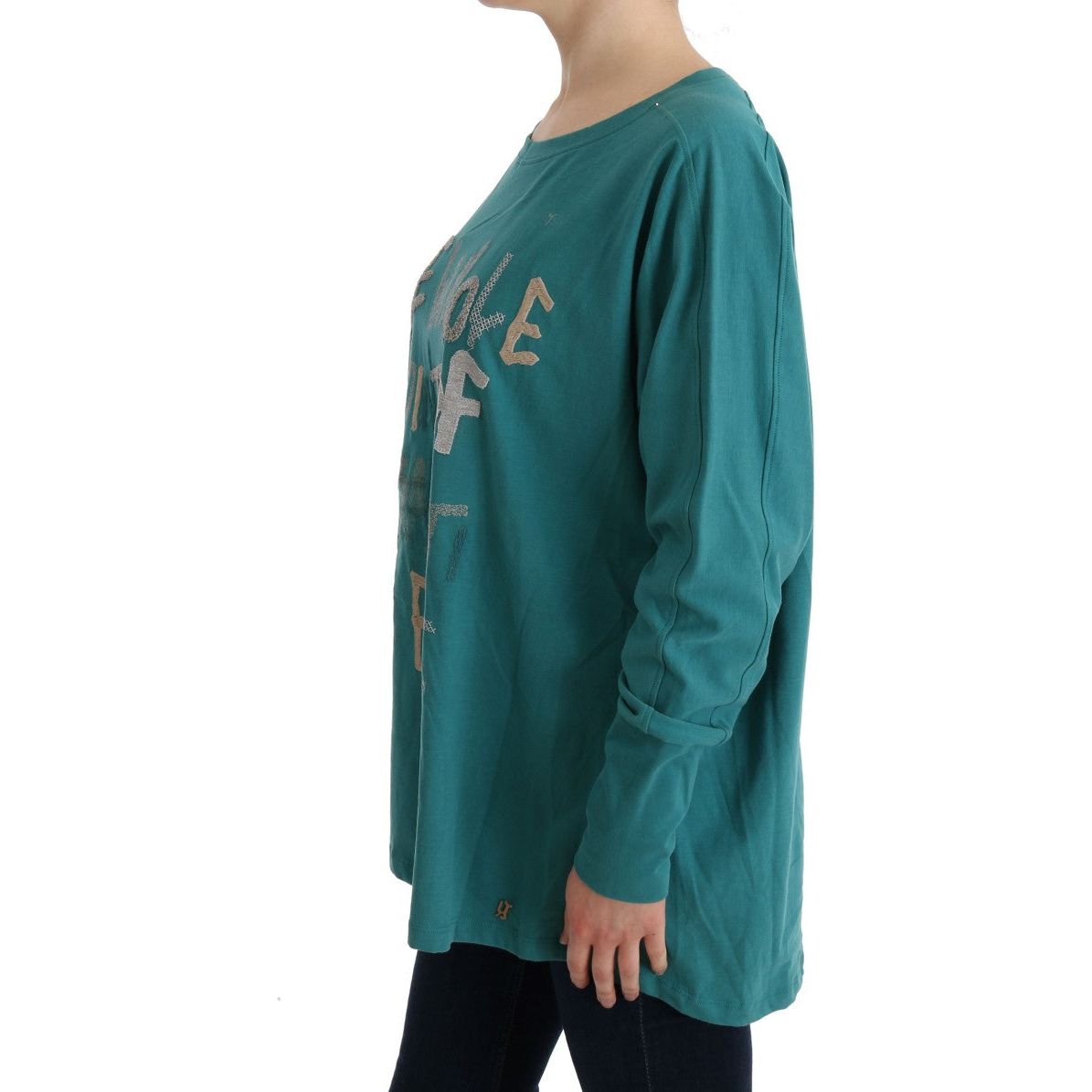 Elegant Crewneck Cotton Sweater in Green