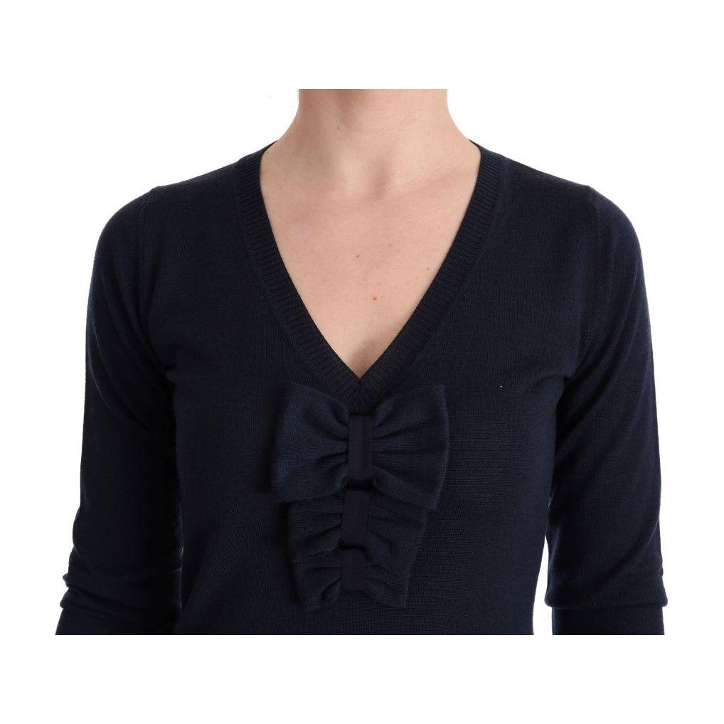 MARGHI LO' Blue Wool Long Sleeve Shift Dress MARGHI LO'