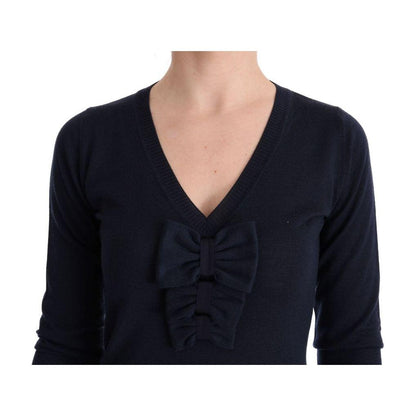 MARGHI LO' Blue Wool Long Sleeve Shift Dress MARGHI LO'