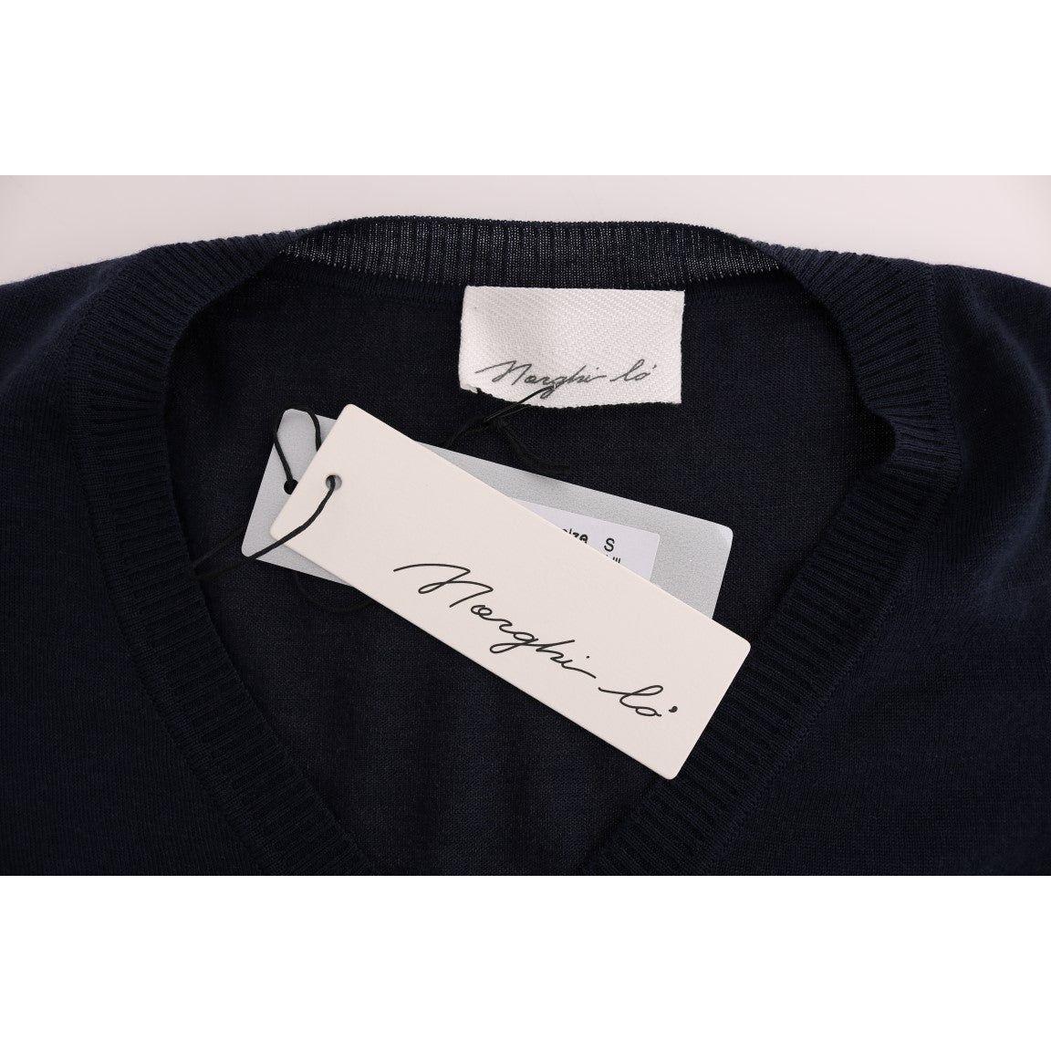 MARGHI LO' Blue Wool Long Sleeve Shift Dress MARGHI LO'