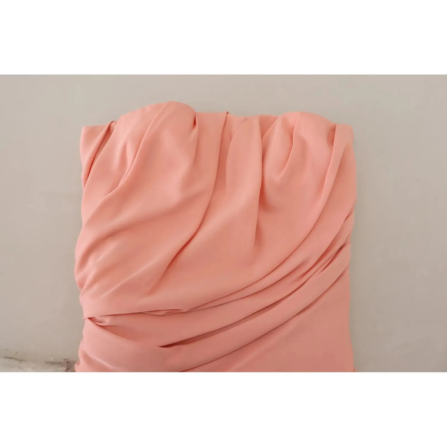 Pink Silk Stretch Strapless Sheath Midi Dress