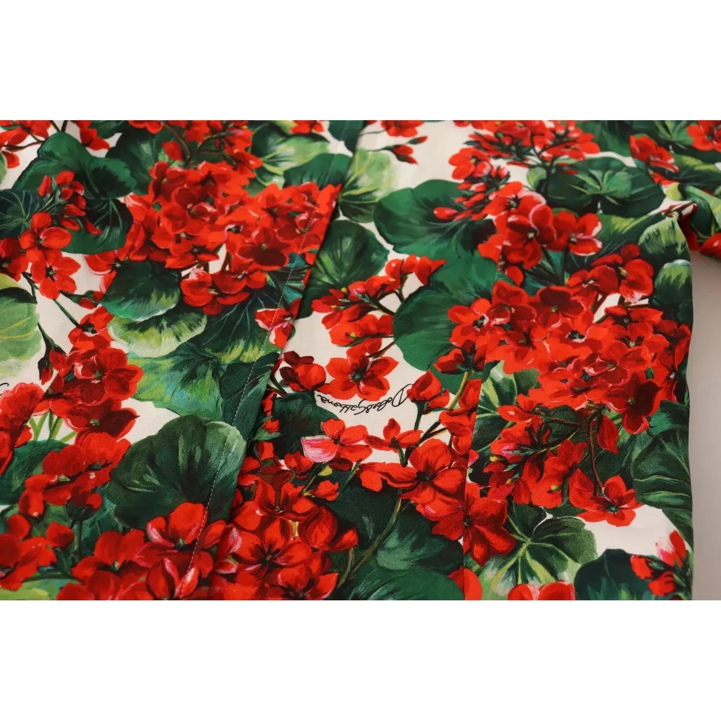 Red Green Portofino-Print Poplin Midi Dress