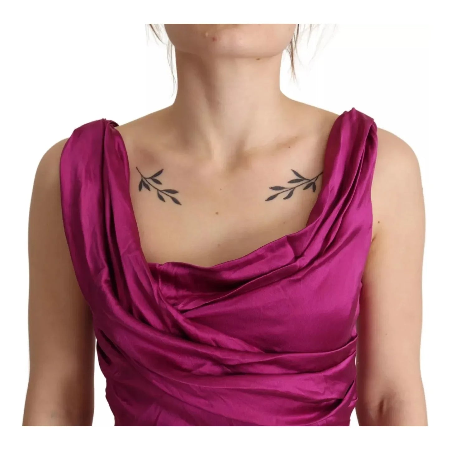 Sheath Mermaid Fuchsia Silk Stretch Gown Dress