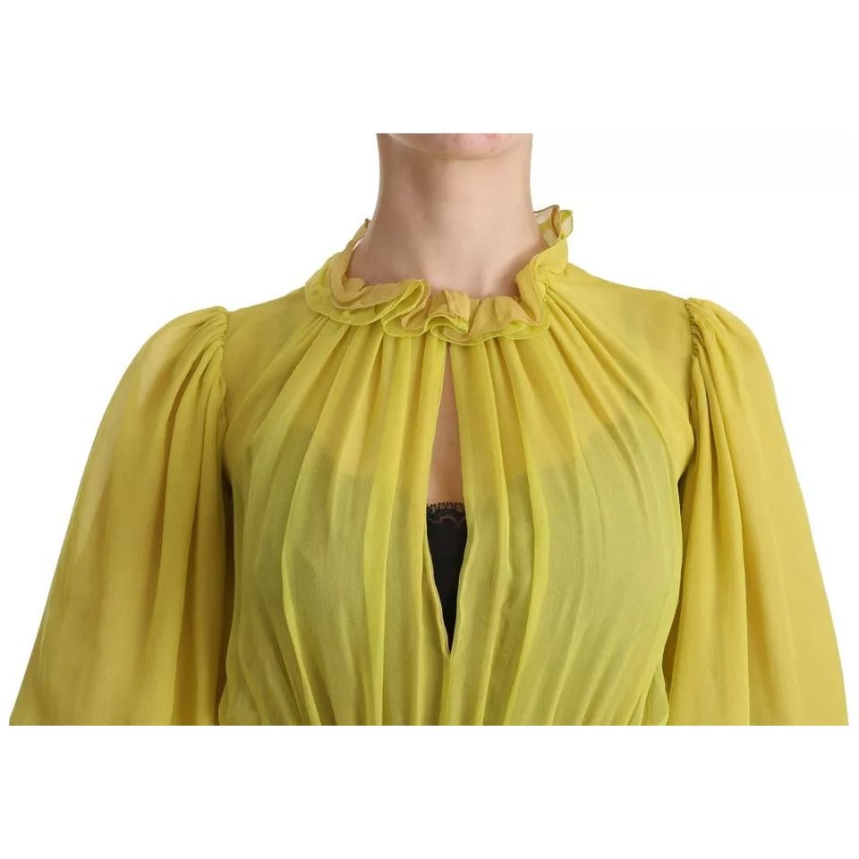 Yellow Shift A-line Silk Gown Dress