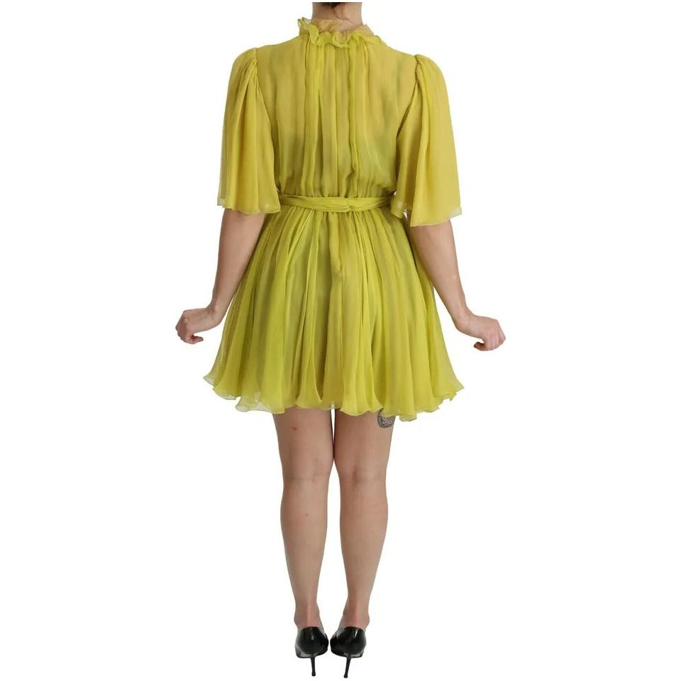 Yellow Shift A-line Silk Gown Dress