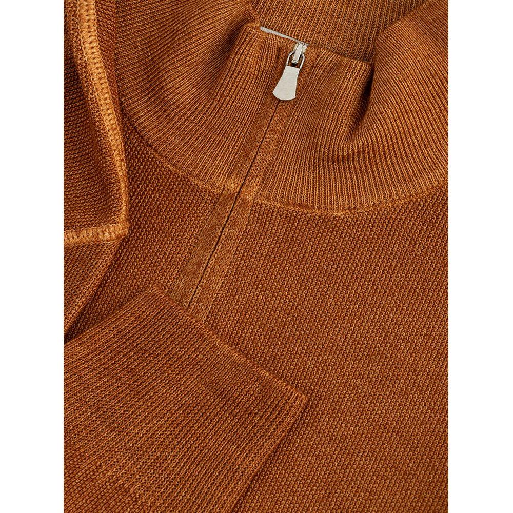 Chic Orange Wool Cardigan for Men