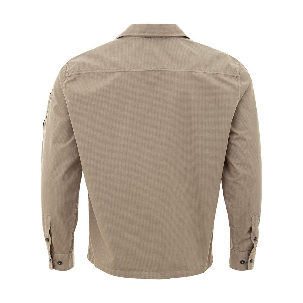 Beige Cotton Shirt for the Modern Man