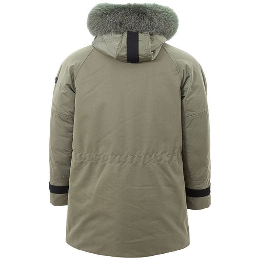 Sleek Green Polyamide Jacket for Men