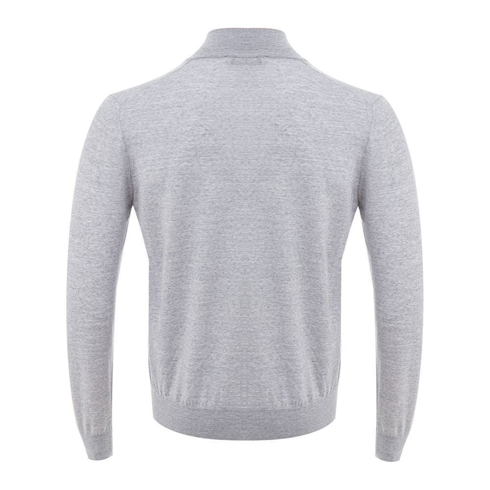 Elegant Gray Wool Gran Sasso Cardigan