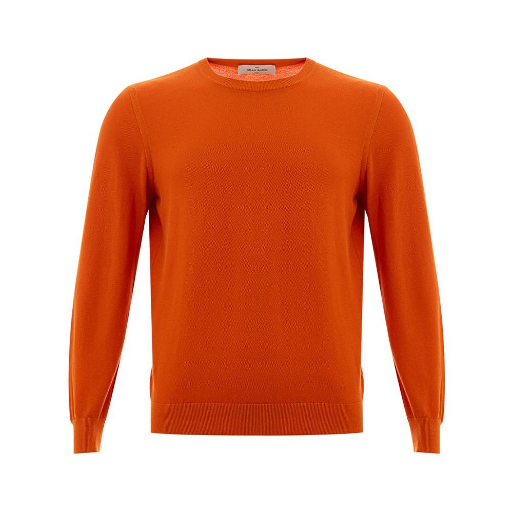 Classic Orange Cotton Sweater for Elegant Men