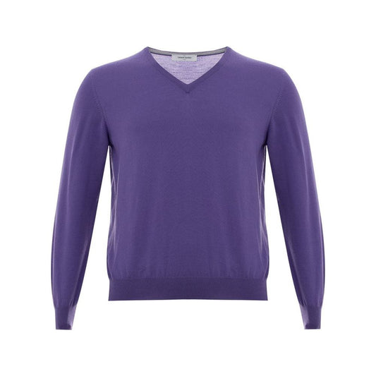 Elegant Purple Wool Sweater for Discerning Men