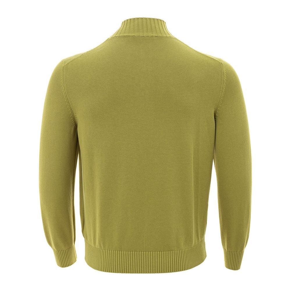 Elegant Green Cotton Cardigan for Men