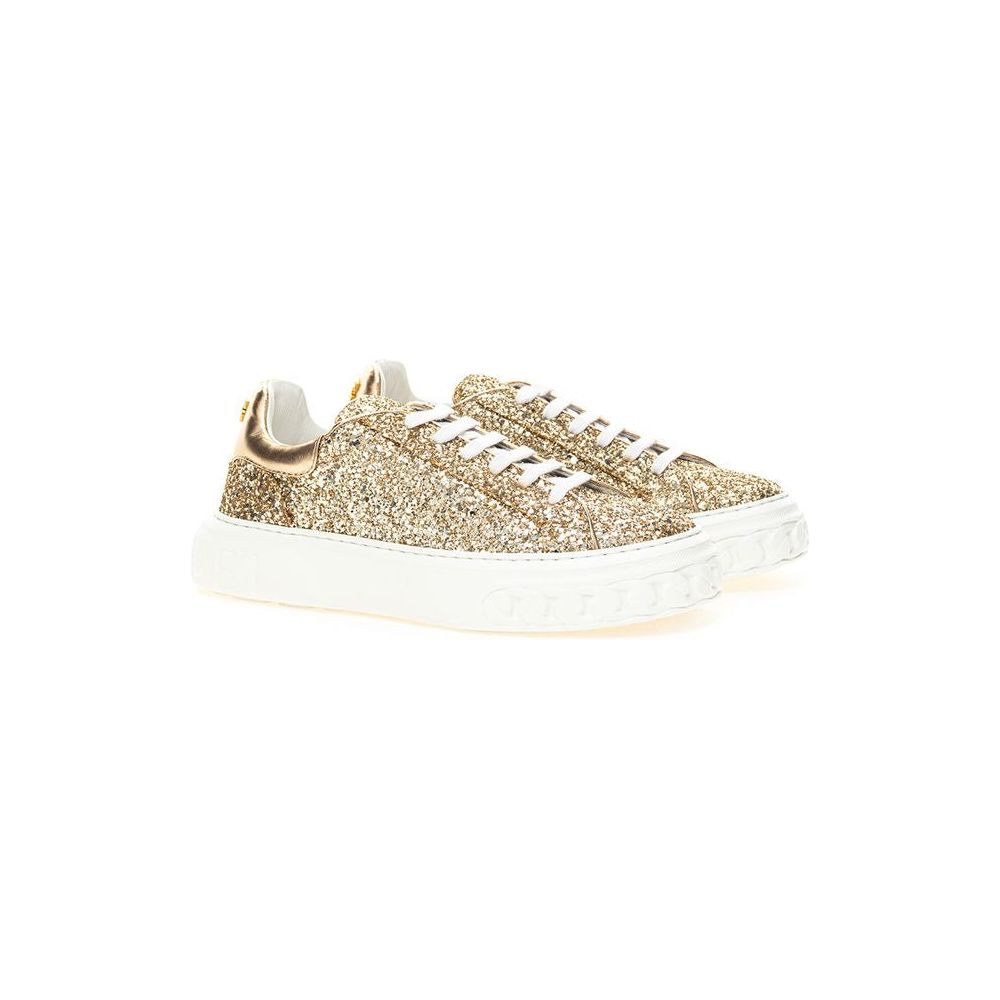 Casadei Gold Leather Sneakers Casadei