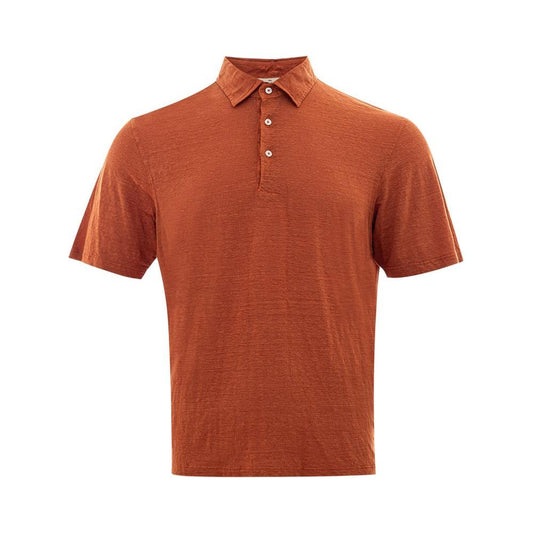 Elegant Linen Polo Shirt in Sophisticated Brown