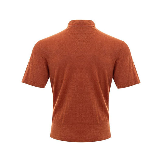 Gran Sasso Elegant Linen Polo Shirt in Sophisticated Brown Gran Sasso