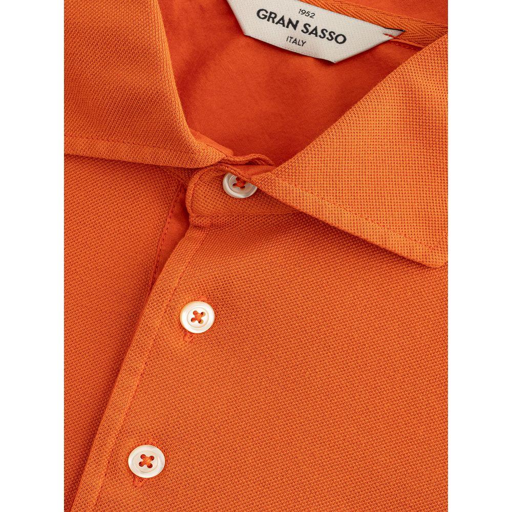 Elegant Orange Cotton Polo for Men