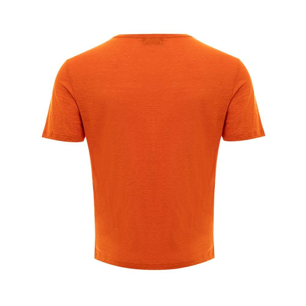 Elegant Linen T-Shirt in Vibrant Orange