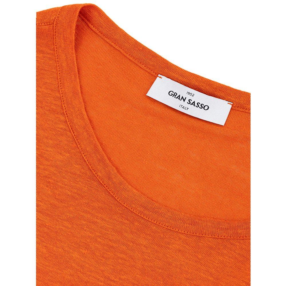 Elegant Linen T-Shirt in Vibrant Orange