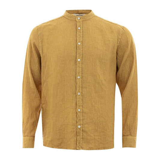 Gold Linen Elegance Men's Shirt