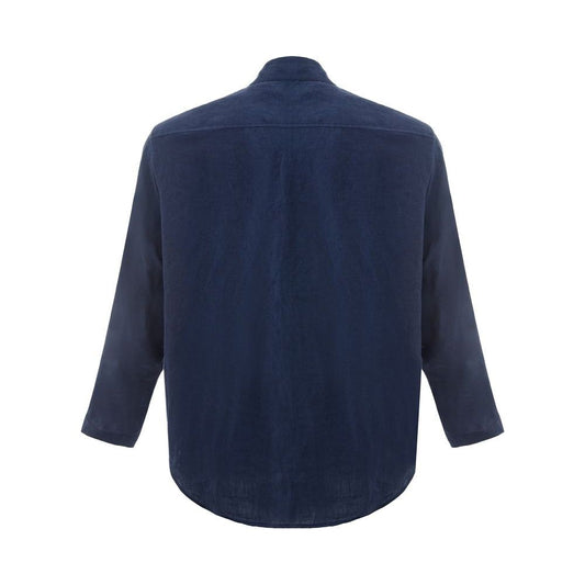 Elegant Blue Linen Men's Jacket