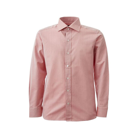 Elegant Pink Cotton Shirt for Men