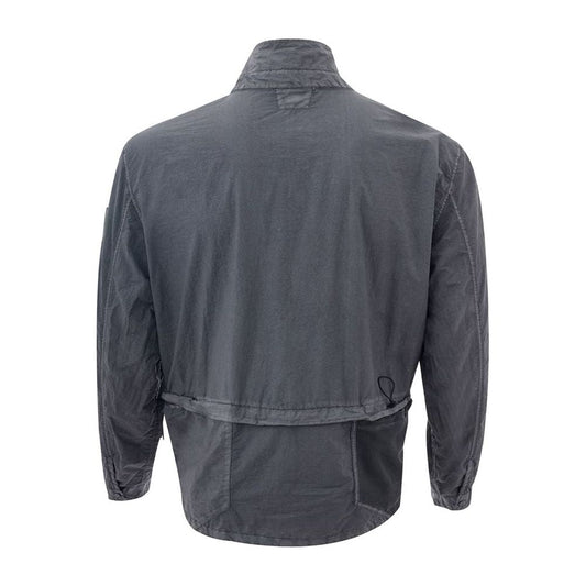 Sleek Black Polyamide Men's Jacket