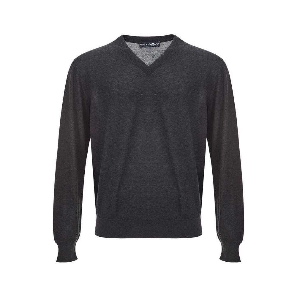 Elegant Gray Cashmere Sweater for Men