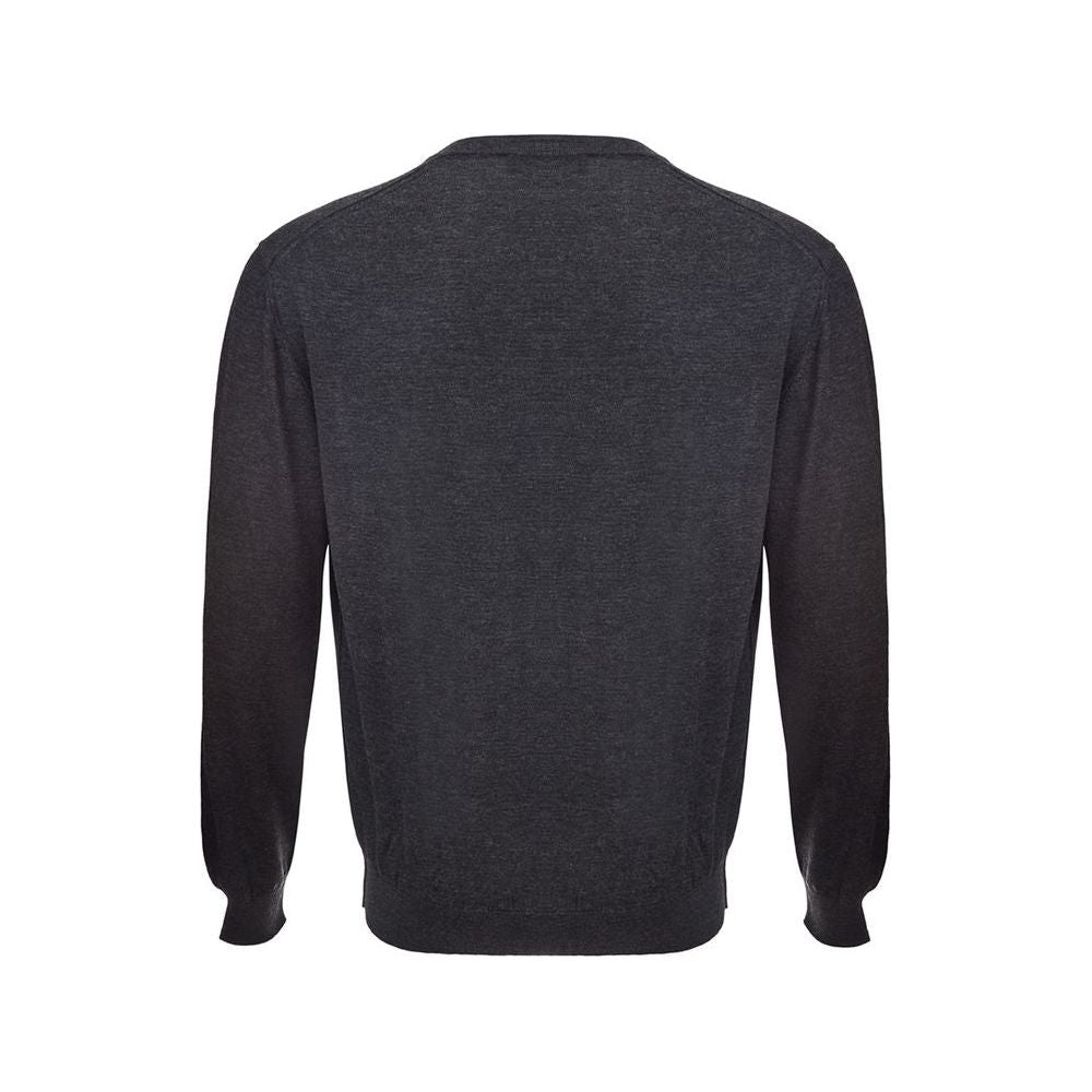 Elegant Gray Cashmere Sweater for Men