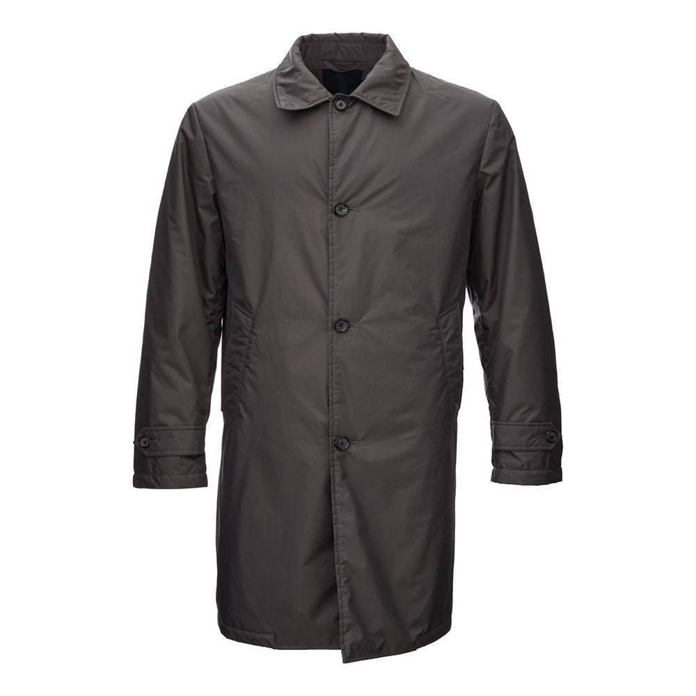 Sleek Gray Polyamide Jacket for Men