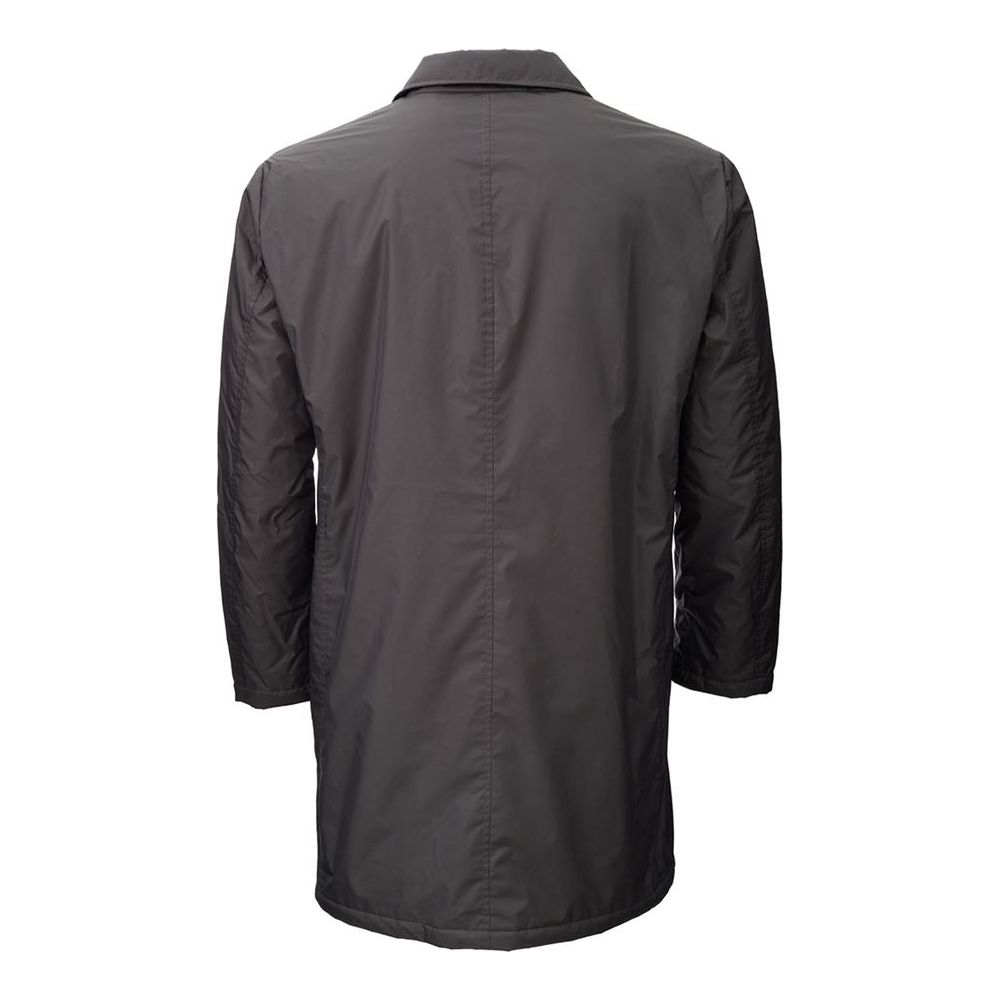 Sleek Gray Polyamide Jacket for Men