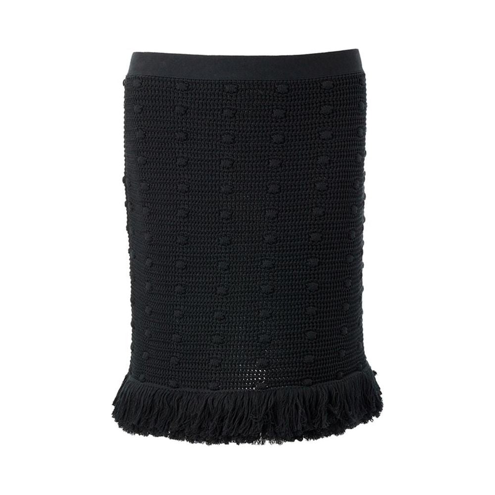 Elegant Black Cotton Skirt