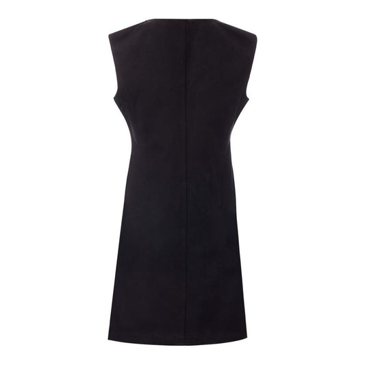 Elegant Black Viscose Dress Essentials